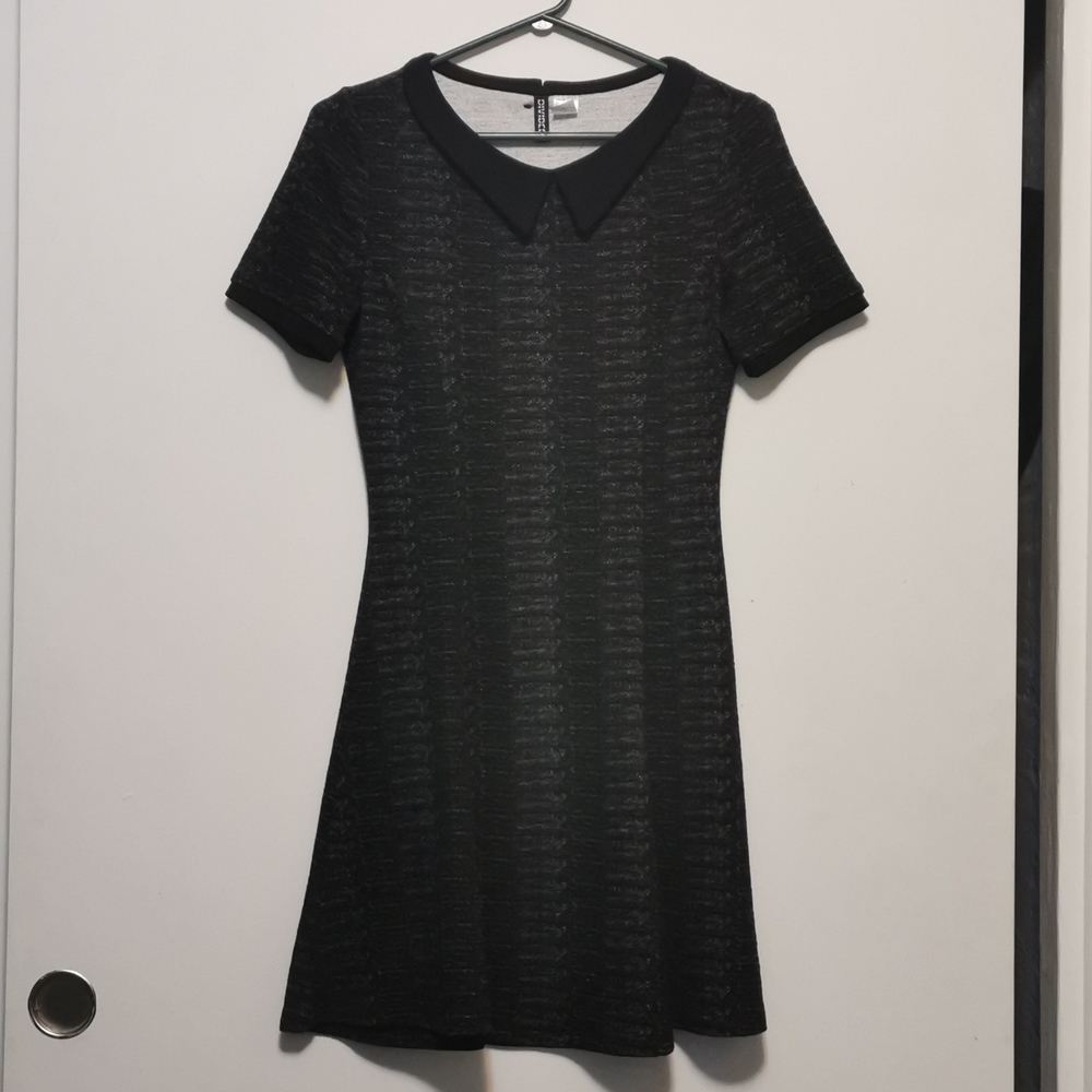Grey Dress with Black Collar